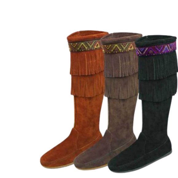 ⭐️SOLD⭐️ Minnetonka Moccasin Fringe Knee Boots 9 - Picture 12 of 13